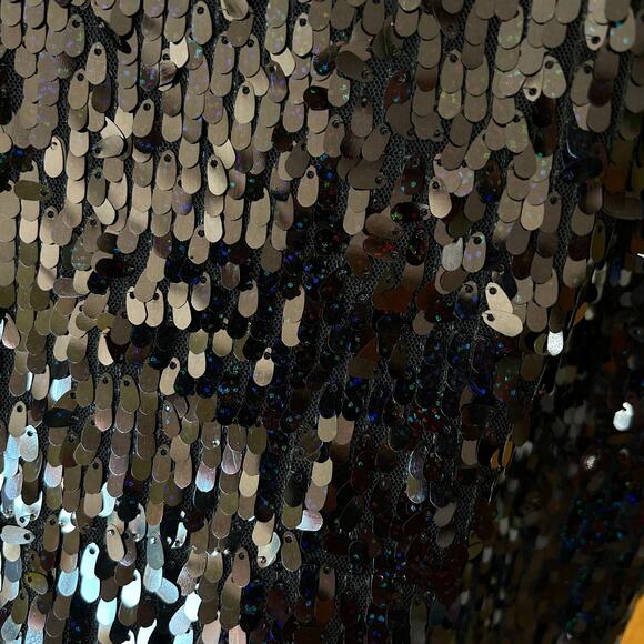 Frederick’s of Hollywood Black Sequin Mini Dress Size L Y2K Party Glam - Picture 3 of 5